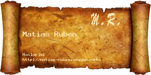 Matias Ruben névjegykártya